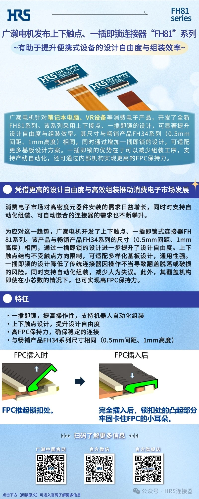 【新品發(fā)布】廣瀨電機(jī)發(fā)布上下觸點(diǎn)、一插即鎖連接器“FH81”系列